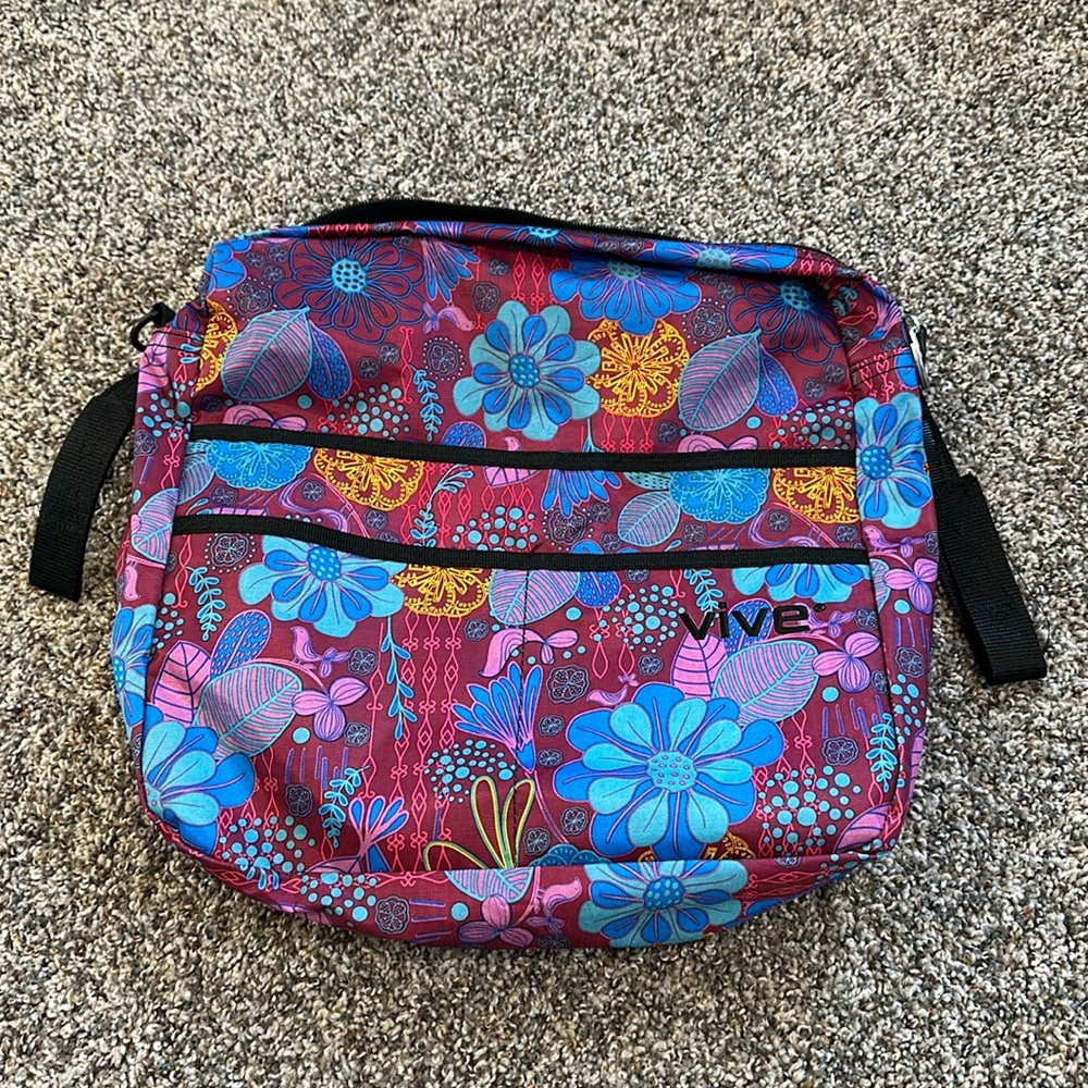 Vive Walker Wheelchair Accessory Caddy Pouch with Multiple Compartments, Floral